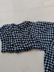 Gingham Tie-Up Crop Top