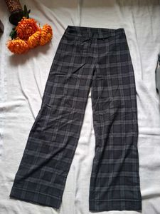 Plaid Wide Leg Pants