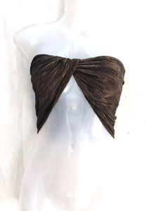 Metallic Ruched Twist Tube Top