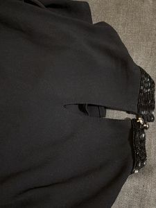 Elegant Black Beaded Neck Top