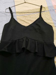 Chic Black Ruffled Mini Dress