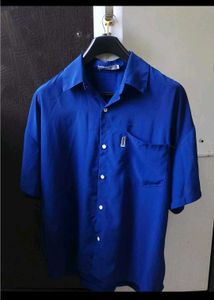 Royal Blue Short Sleeve Button-Up Shirt