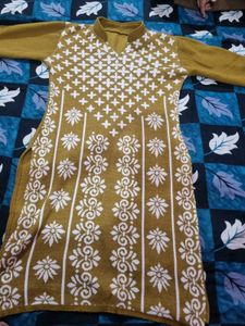 Mustard &amp; White Winter Woolen Suit Set – Pre-loved