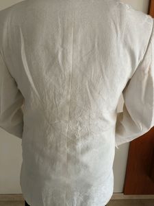 A Self Woven Design Off White Suit
