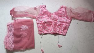 Pink Floral Embroidered Skirt