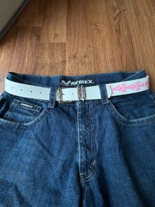 chrome heart style White &amp; Pink Cross Belt