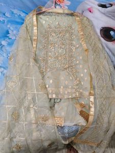 Elegant Embroidered Kurta Set Dress Material