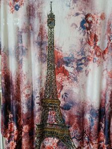 Eiffel Tower Floral Print Top