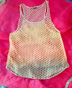 Sheer Rainbow Knit Tank Top