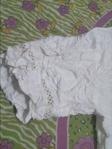White Cropped Button-Up Shirt