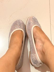 Luna blu Sparkly Embellished Ballet Flats
