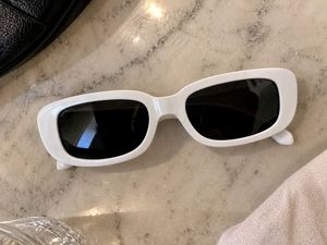Chic White Rectangular Sunglasses