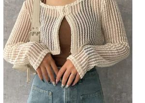 Sheer Cropped Cardigan