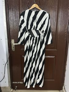 MANGO Striped Maxi Dress
