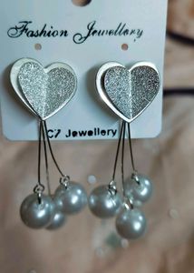 Heart Drop Pearl Earrings - Elegant Fashion