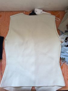 ZARA Knit Vest with Gold Buttons