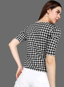 Houndstooth Print Top