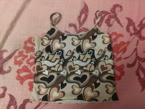 Cute Heart Print Camisole Top