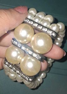 Chunky Pearl & Rhinestone Bracelet