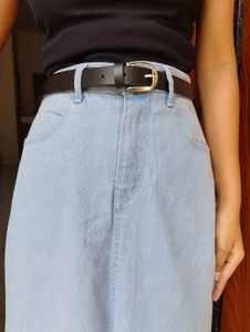 Light Blue Denim Maxi Skirt
