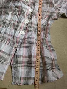 Chic Plaid Button-Up Tunic Top