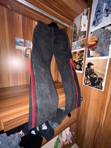 double zip up baggy jea