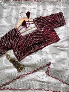 Designer Velvet Blouse with Sequins