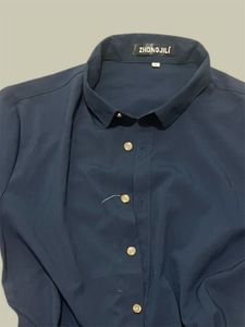 Classic Navy Blue Collared Shirt