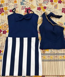 Chic 3-Piece Navy &amp; White Striped Set