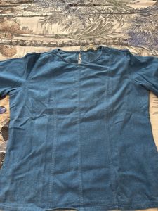 Blue Long Sleeve Tunic Top