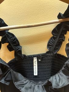 Black Ruffle Corset Top