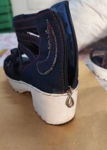 Denim Platform Heels (gladiator heel)