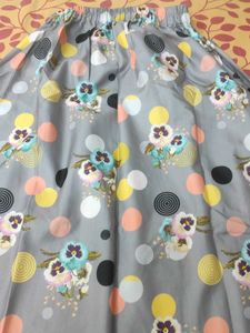 Printed Silver Grey Color Skirt