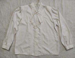 Elegant White Lace Collar shirt