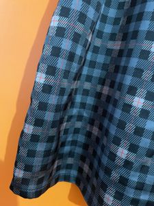 Blue Plaid Spaghetti Strap Mini Dress