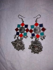 Boho Multicolor Jhumka Earrings