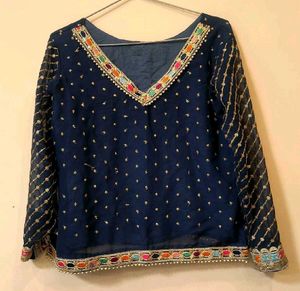 Elegant Navy Blue Embellished lehnga choli