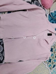 Chic Pink Cropped Cardigan