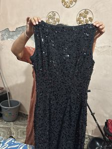 Sparkling Black Sequin Sleeveless Dress