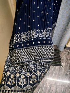 Embellished Navy Blue Ethnic Gown