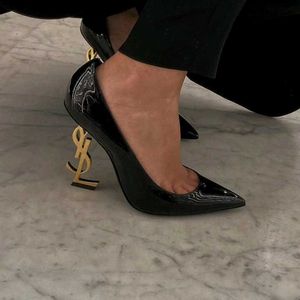 YSL Black Patent Leather Heels