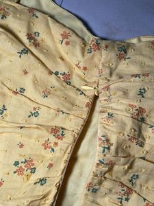 modarapido Yellow Floral Puff Sleeve Top