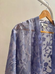 Sheer Floral Print Over Coat
