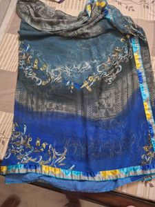 Beautiful Blue & Grey Saree