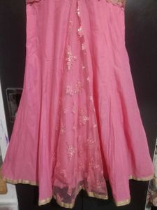 Elegant Pink Embroidered Ethnic Gown