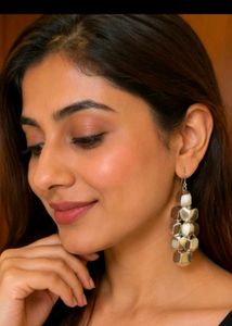 Stylish Silver Tone Dangle Earrings