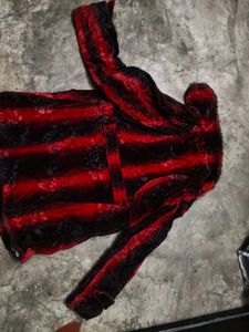 Red and Black Floral Patterned Jacket