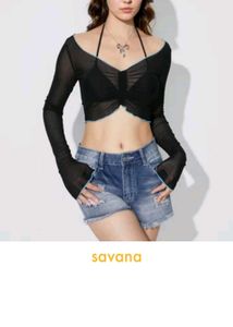 Sheer Black Long Sleeve Crop Top