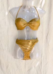 5254. Metallic Gold Bikini Set