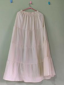 Butter yellow tiered maxi skirt